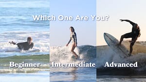 Beginner or intermediate surfer